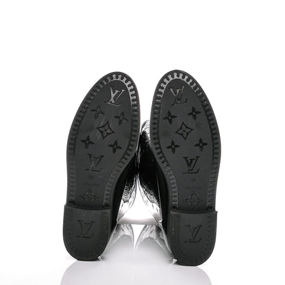 Louis Vuitton Rubber Embossed Monogram Drops High Rain Boots 39 Black 5 of 7