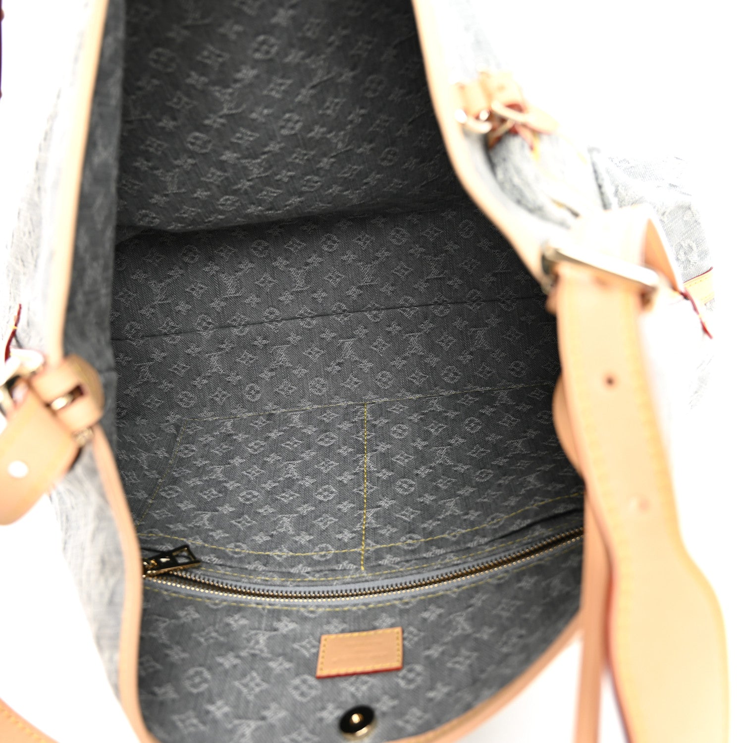 Louis Vuitton Monogram Denim CarryAll MM Washed Grey 6 of 10