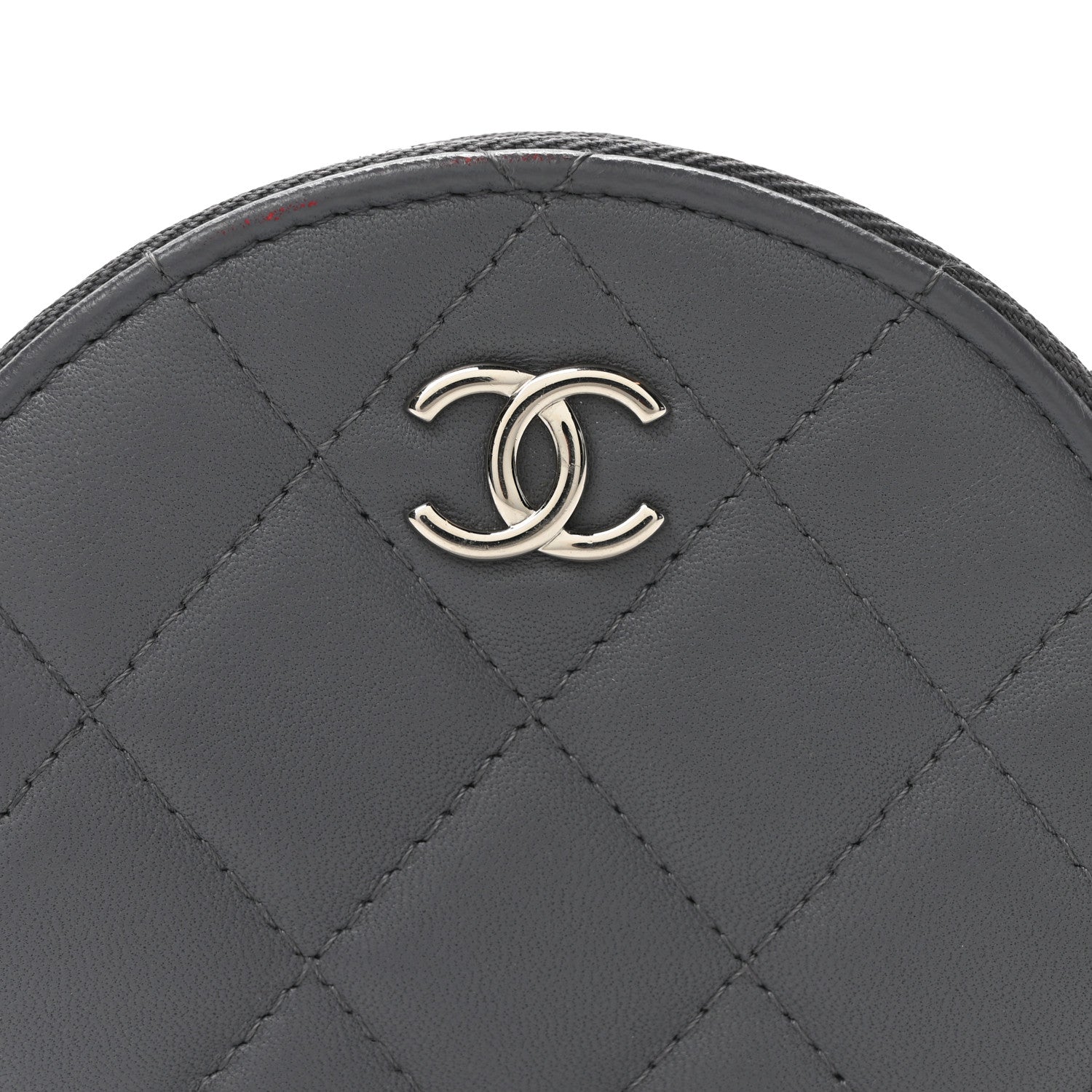 Chanel Lambskin Quilted Round Clutch With Chain Grey Multicolor 8 of 10
