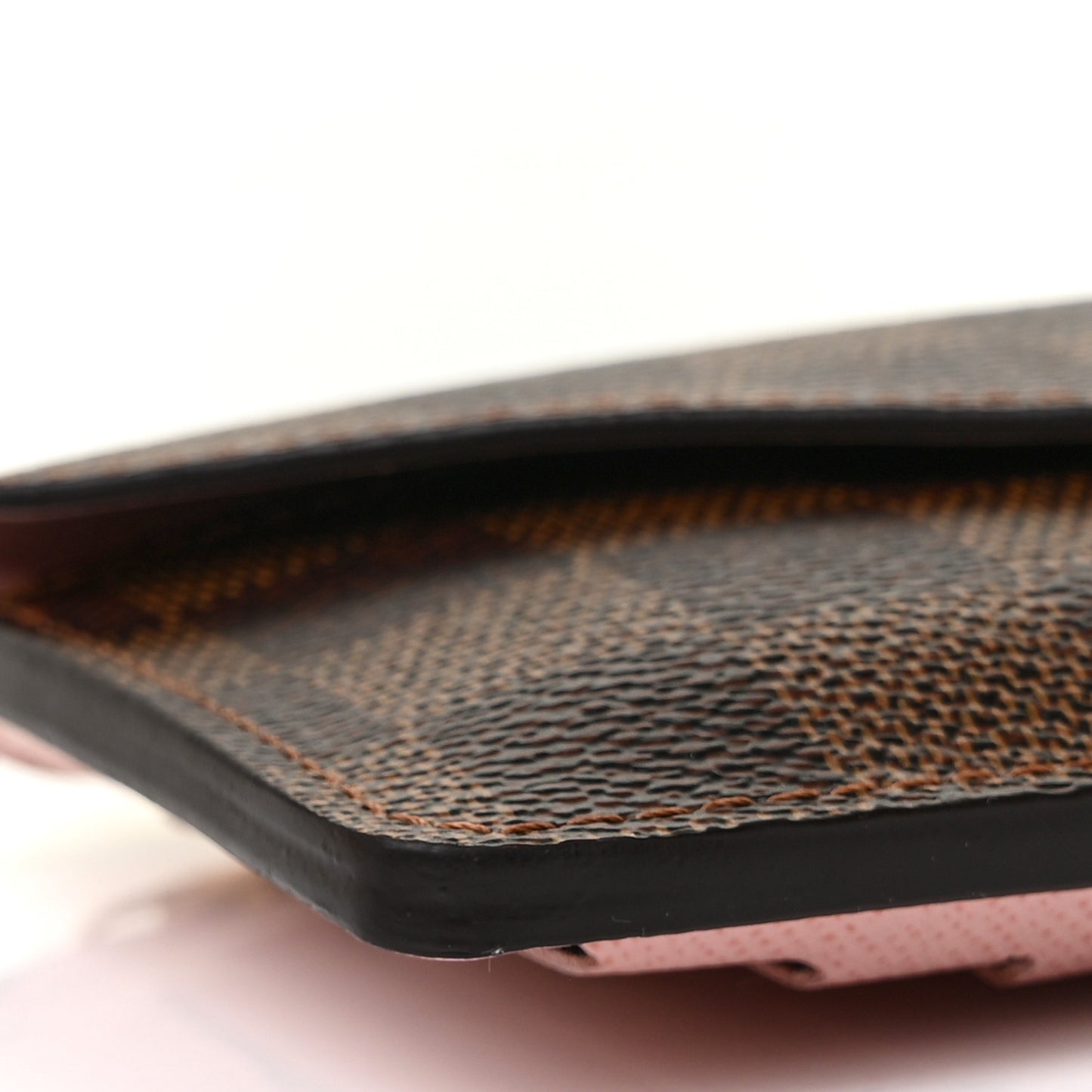 Damier Ebene Recto Verso Card Holder Rose Ballerine