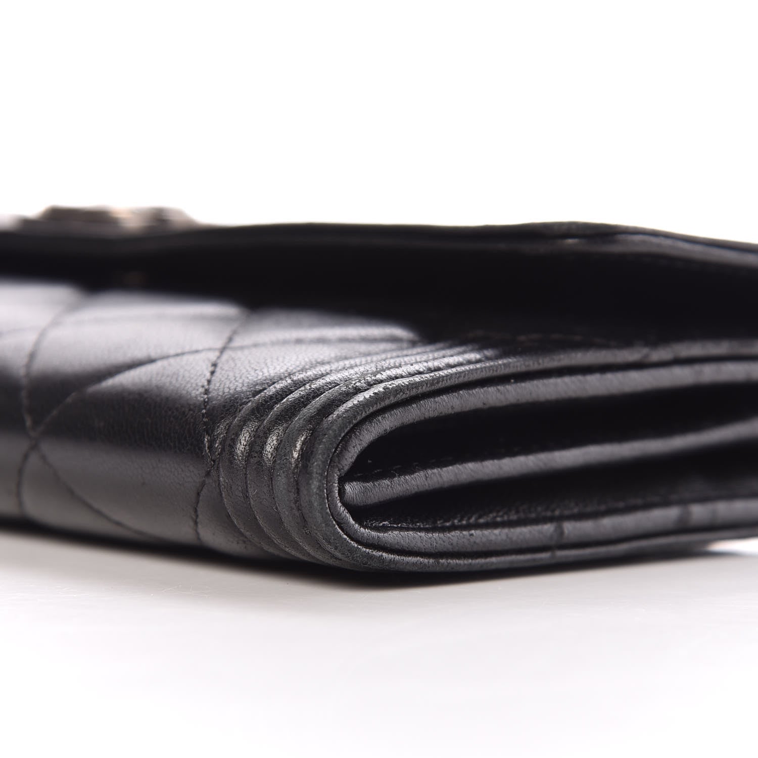 Chanel Lambskin Quilted Boy Flap Wallet Black 10 of 13