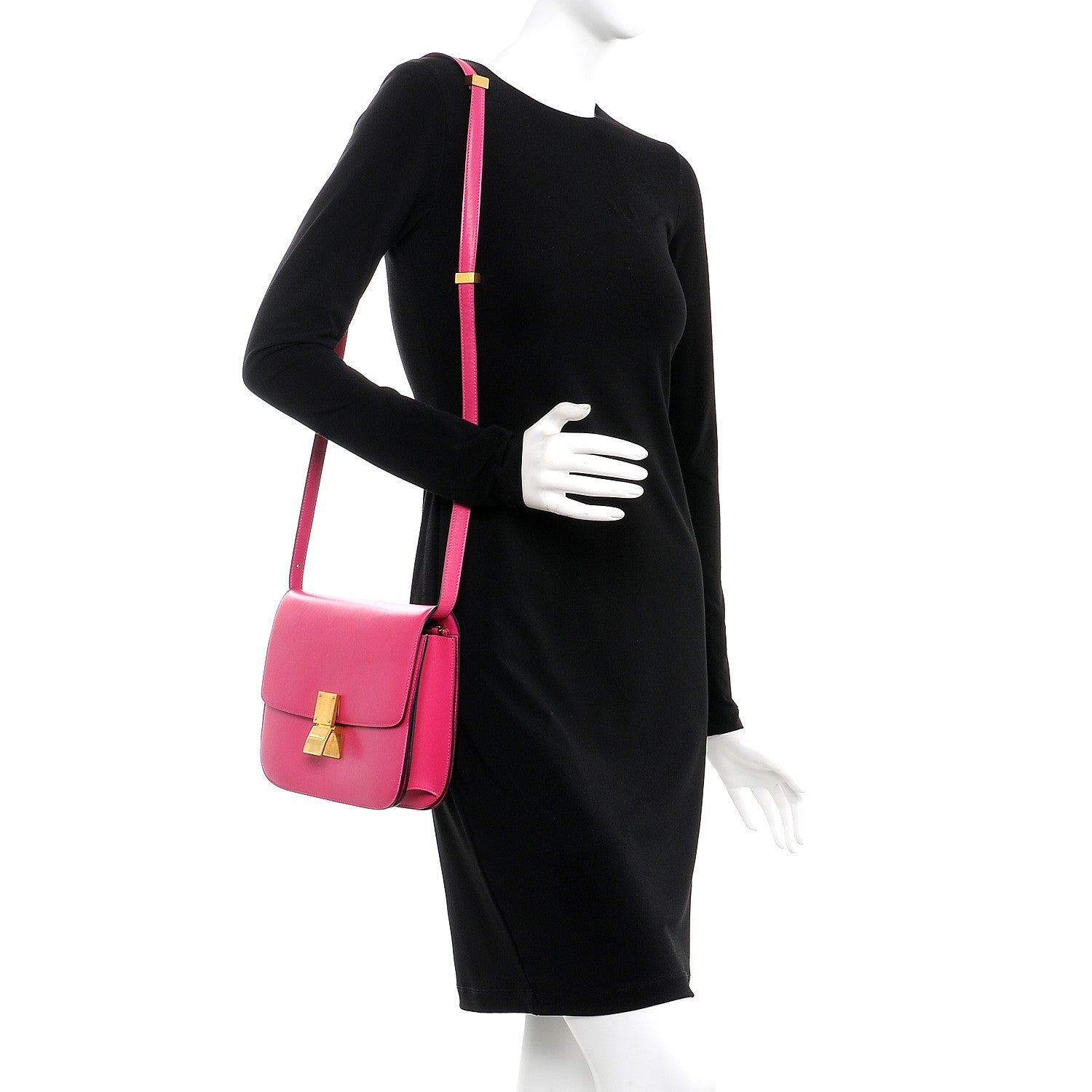 Celine Box Calfskin Medium Classic Box Flap Bag Hibiscus 2 of 8