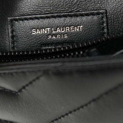 Saint Laurent Calfskin Y Quilted Monogram Monochrome Small Loulou Chain Satchel Black 5 of 9