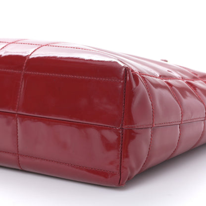 Chanel Patent Chocolate Bar Quilted Tote Red 8 of 8