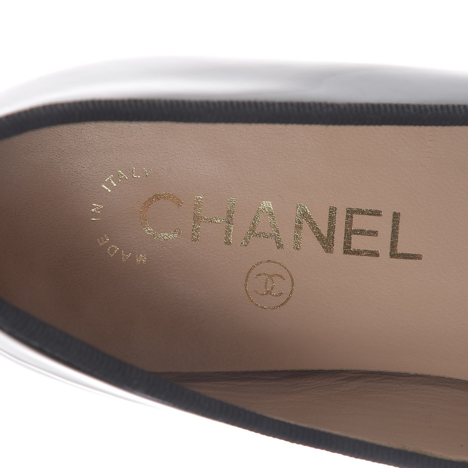 Chanel Patent CC Cap Toe Ballerina Flats 38 Black 9 of 11