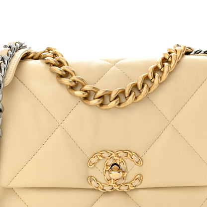 Chanel Lambskin Quilted Medium Chanel 19 Flap Beige 8 of 12