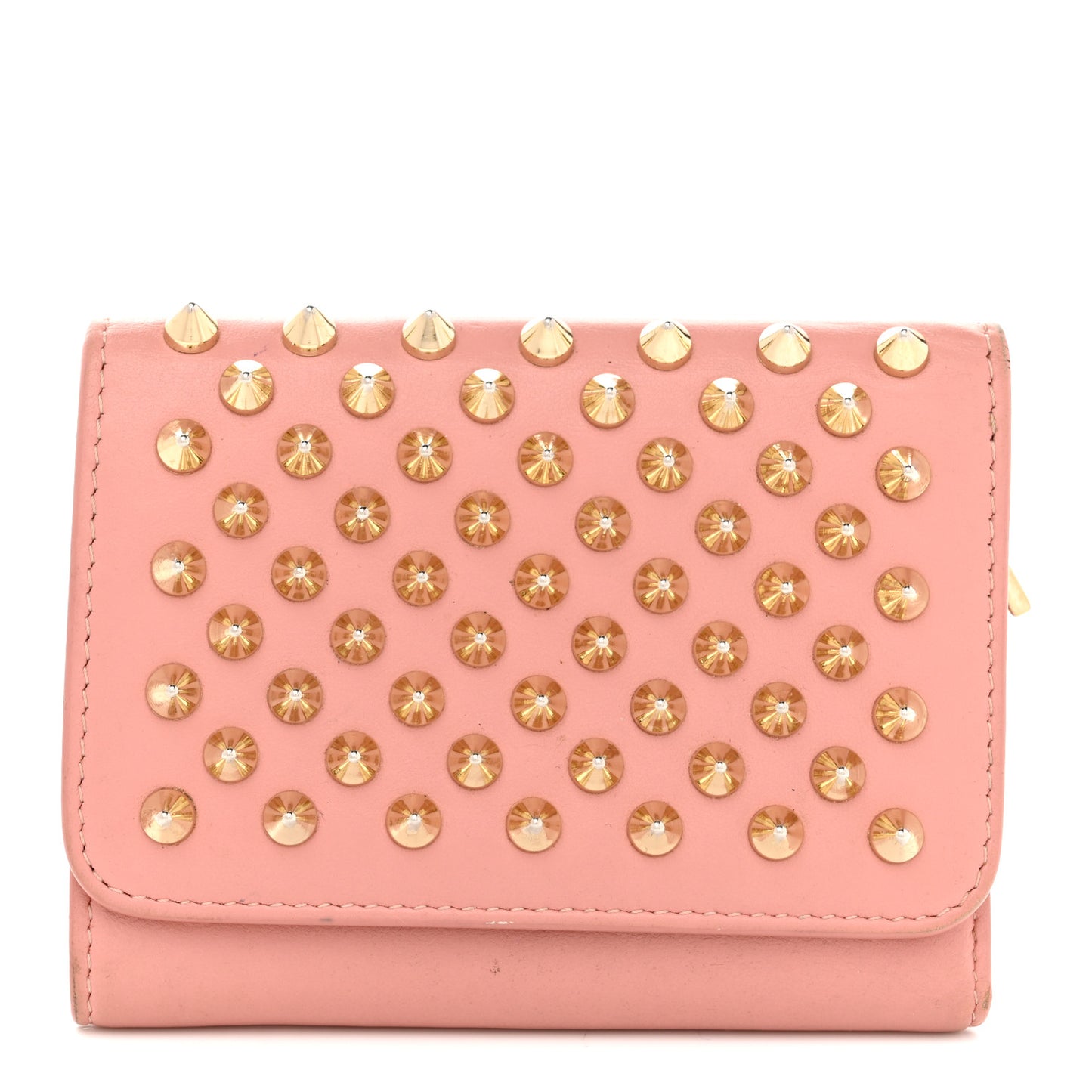 Calfskin Spiked Macaron Mini Spiked Wallet Ronsard