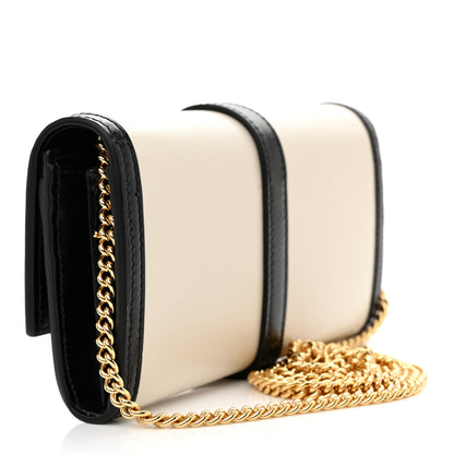 Gucci Calfskin Bi-Color Jackie 1961 Chain Wallet Mystic White Black 3 of 9