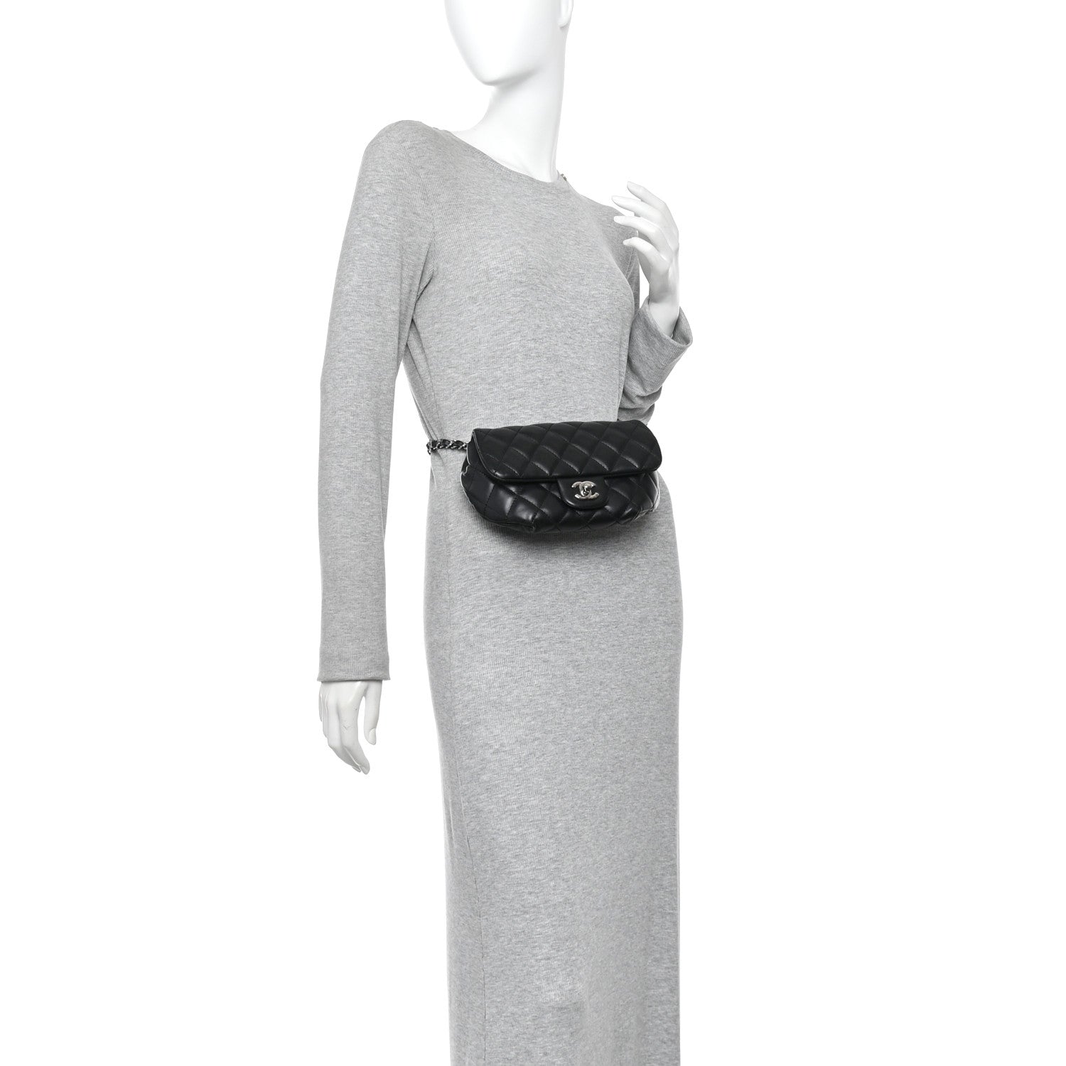 Chanel Calfskin Quilted CC Uniform Flap Belt Bag Black 2 of 10