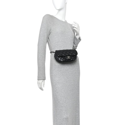Chanel Calfskin Quilted CC Uniform Flap Belt Bag Black 2 of 10
