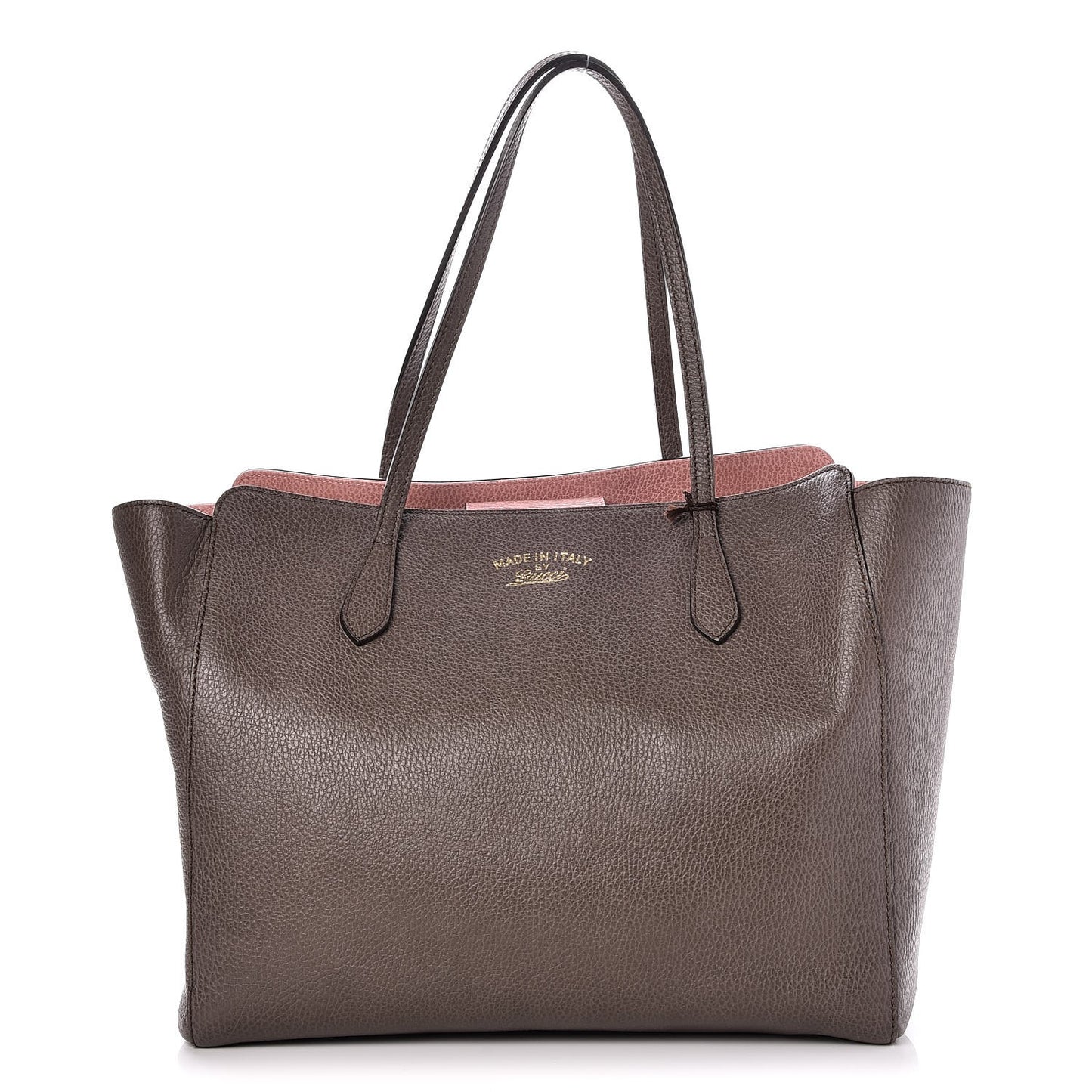 Dollar Calfskin Medium Swing Tote Grey Field Soft Pink
