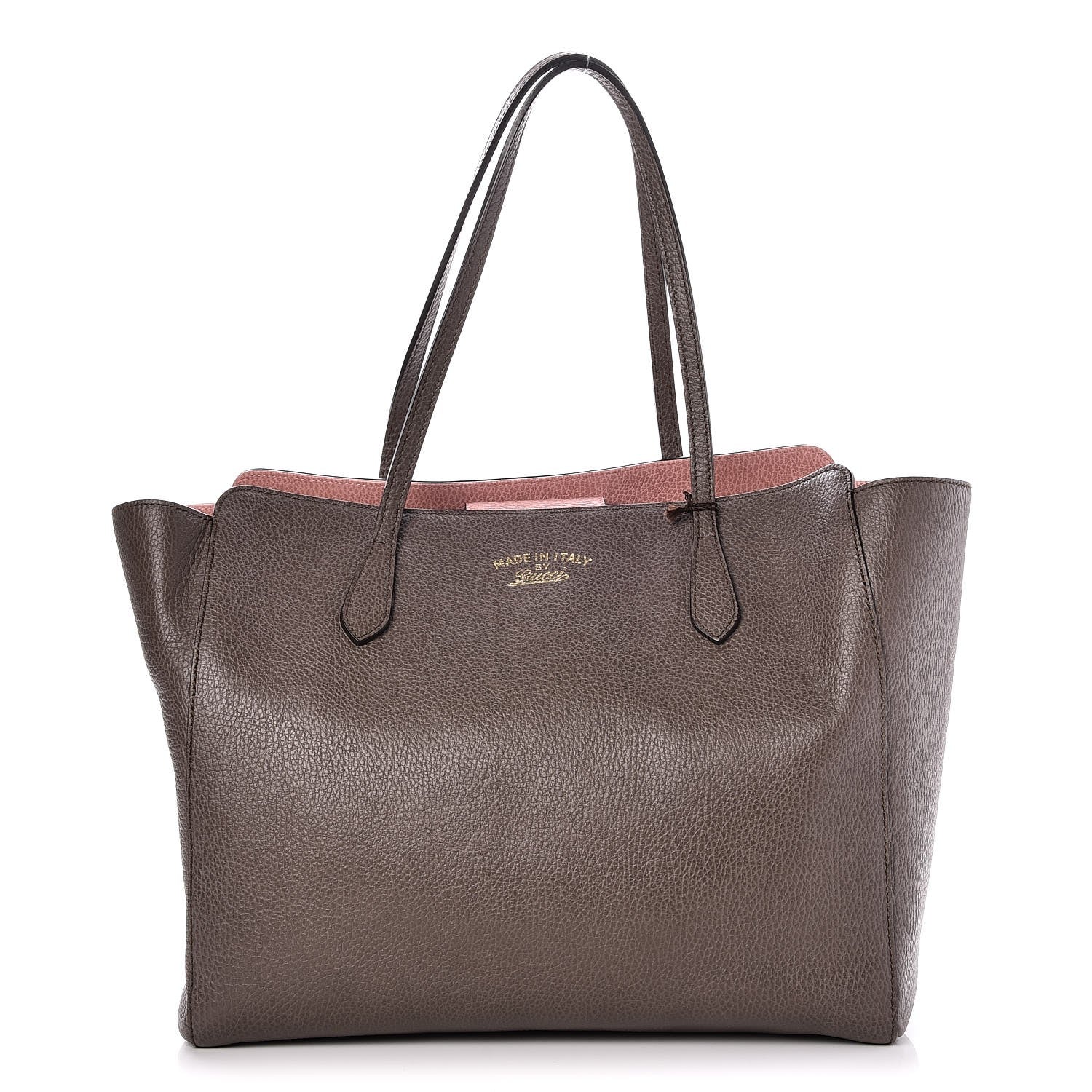 Gucci Dollar Calfskin Medium Swing Tote Grey Field Soft Pink 1 of 6