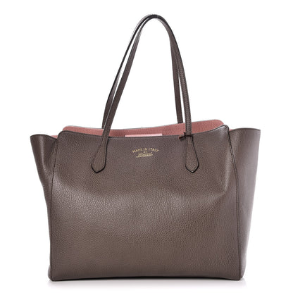 Gucci Dollar Calfskin Medium Swing Tote Grey Field Soft Pink 1 of 6