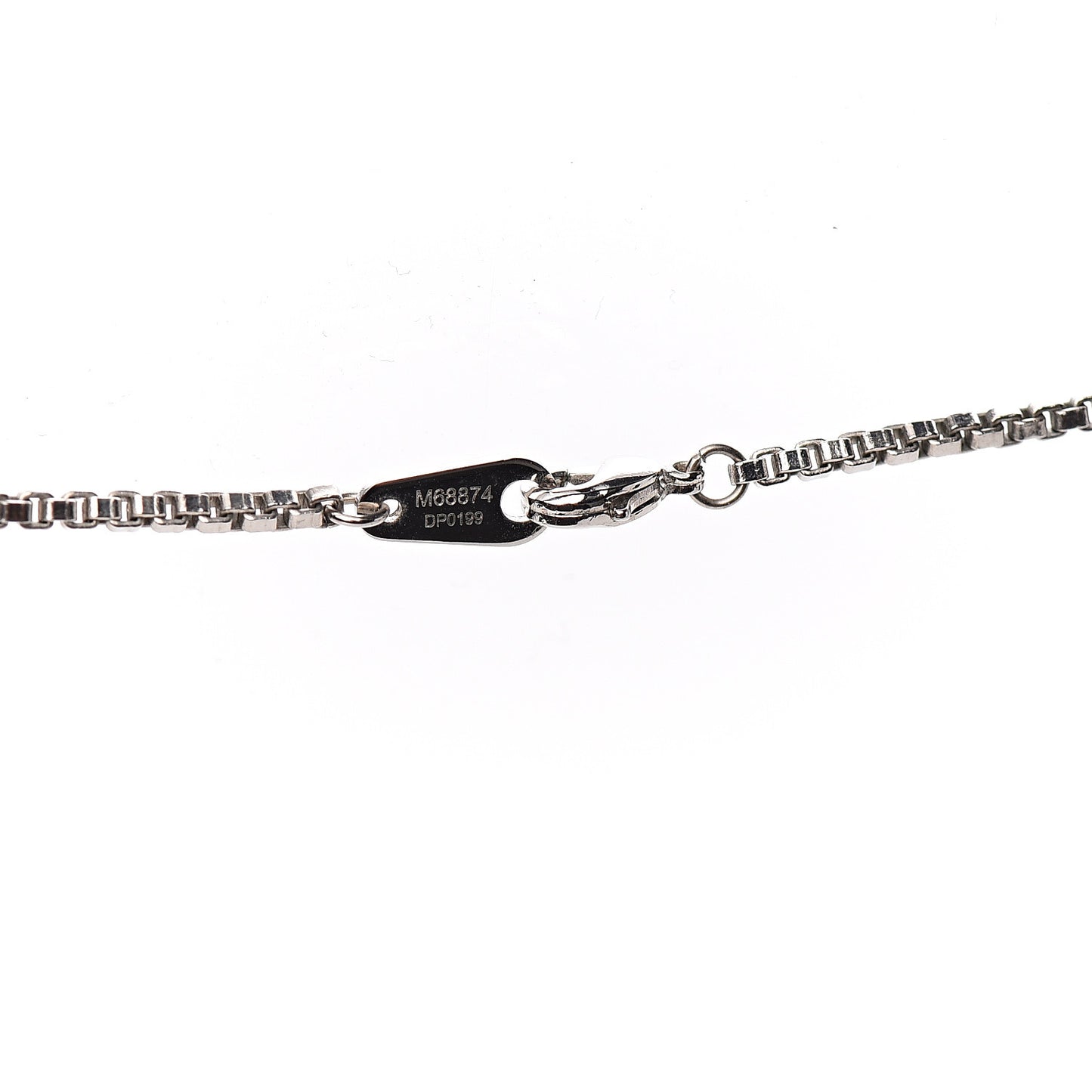 LV Whistle Chain Pendant Necklace Silver