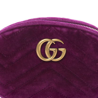 Gucci Velvet Matelasse GG Marmont Belt Bag 75 30 Fuchsia Violet Cyclamen 10 of 10
