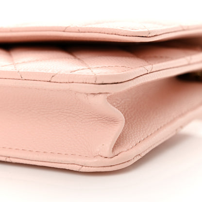 Chanel Caviar Quilted Wallet on Chain WOC Light Pink 11 of 12