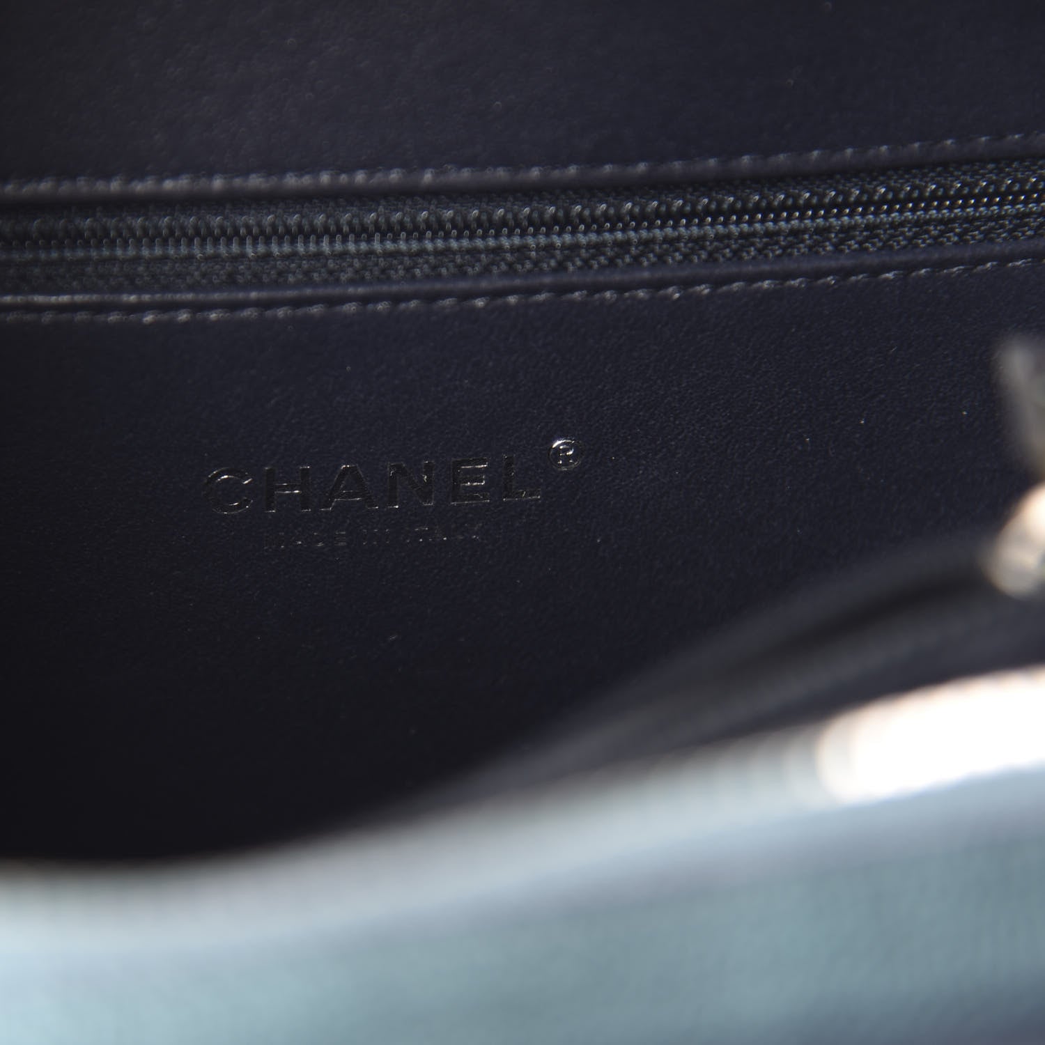 Chanel Iridescent Caviar Quilted Medium CC Filigree Vanity Case Dark Turquoise 8 of 11