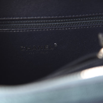 Chanel Iridescent Caviar Quilted Medium CC Filigree Vanity Case Dark Turquoise 8 of 11