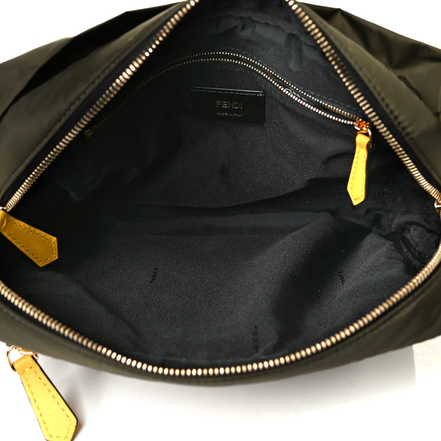 Fendi Nylon Dolmias Vitello Grace FF East West Messenger Military Brown Tortora 4 of 7