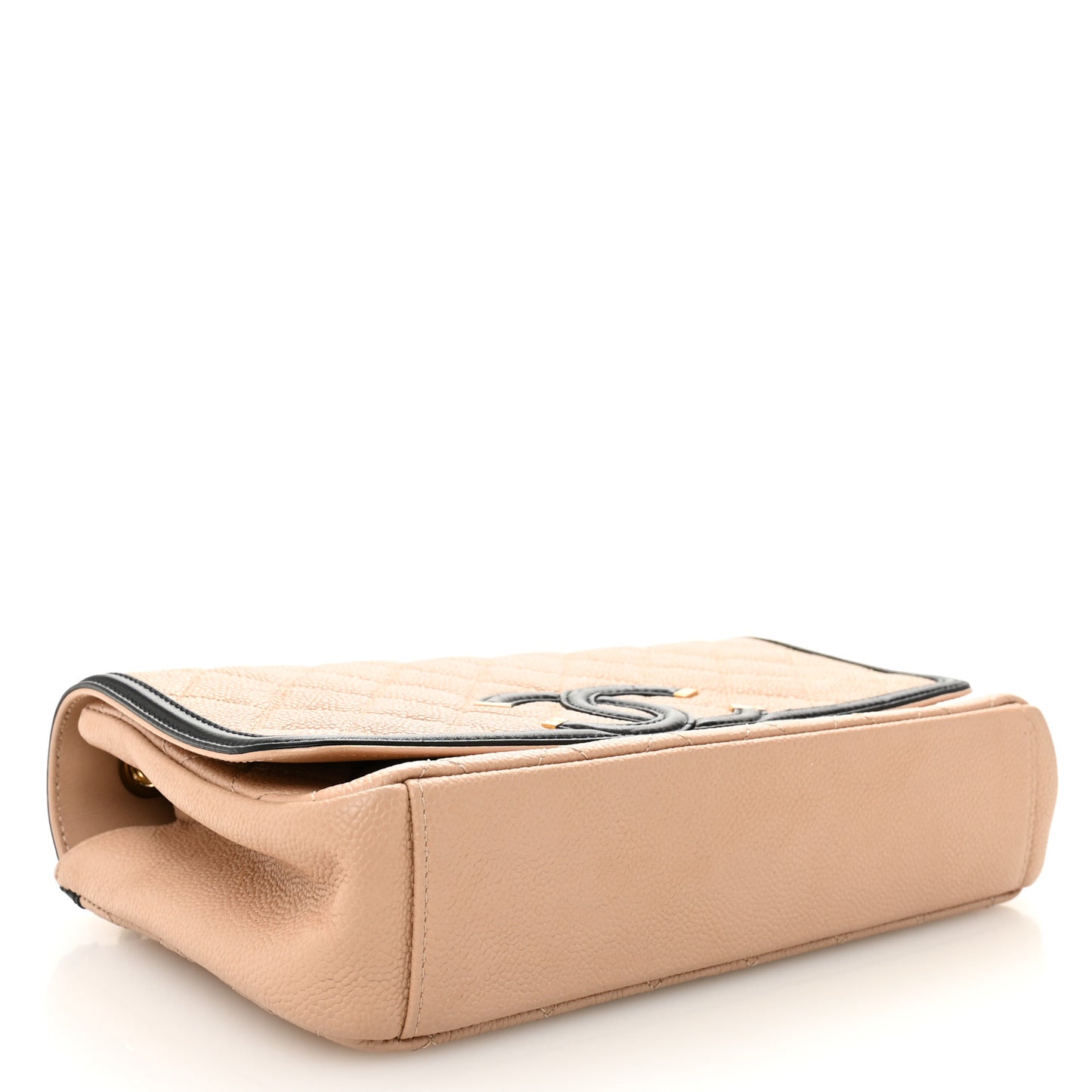 Caviar Quilted Medium CC Filigree Flap Beige Black