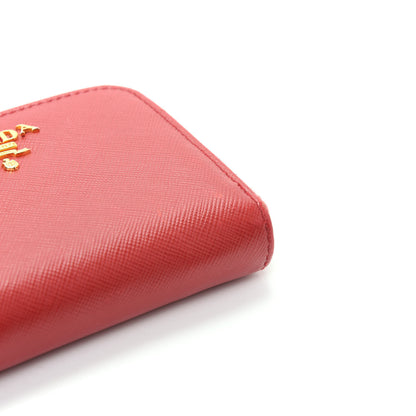 Prada Saffiano Metal Zip Coin Purse Fuoco 10 of 12