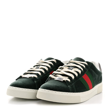 Gucci Velvet Web Mens Ace Sneakers 8 Green Red 4 of 10