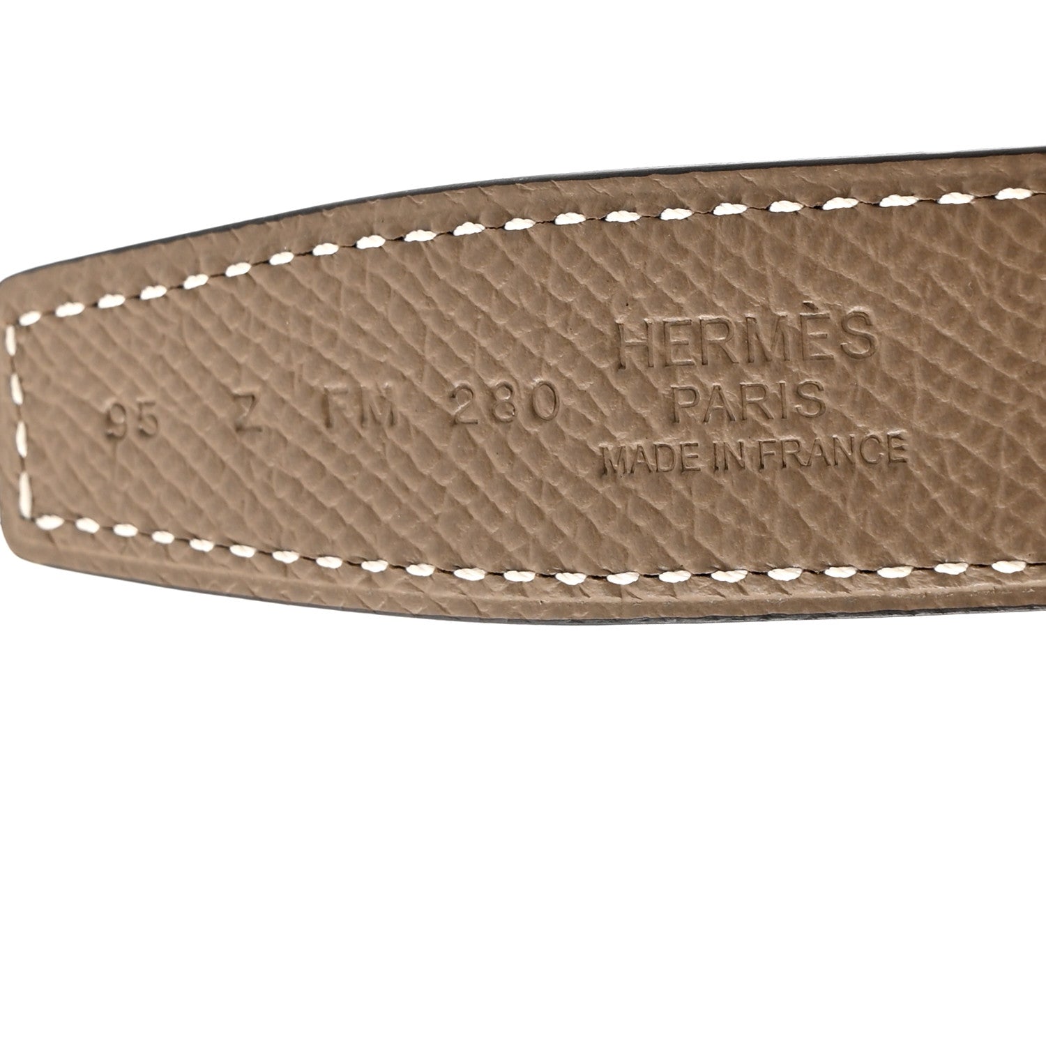 Hermes Epsom Swift 24mm Mini H Belt 95 38 Etoupe Black 5 of 6