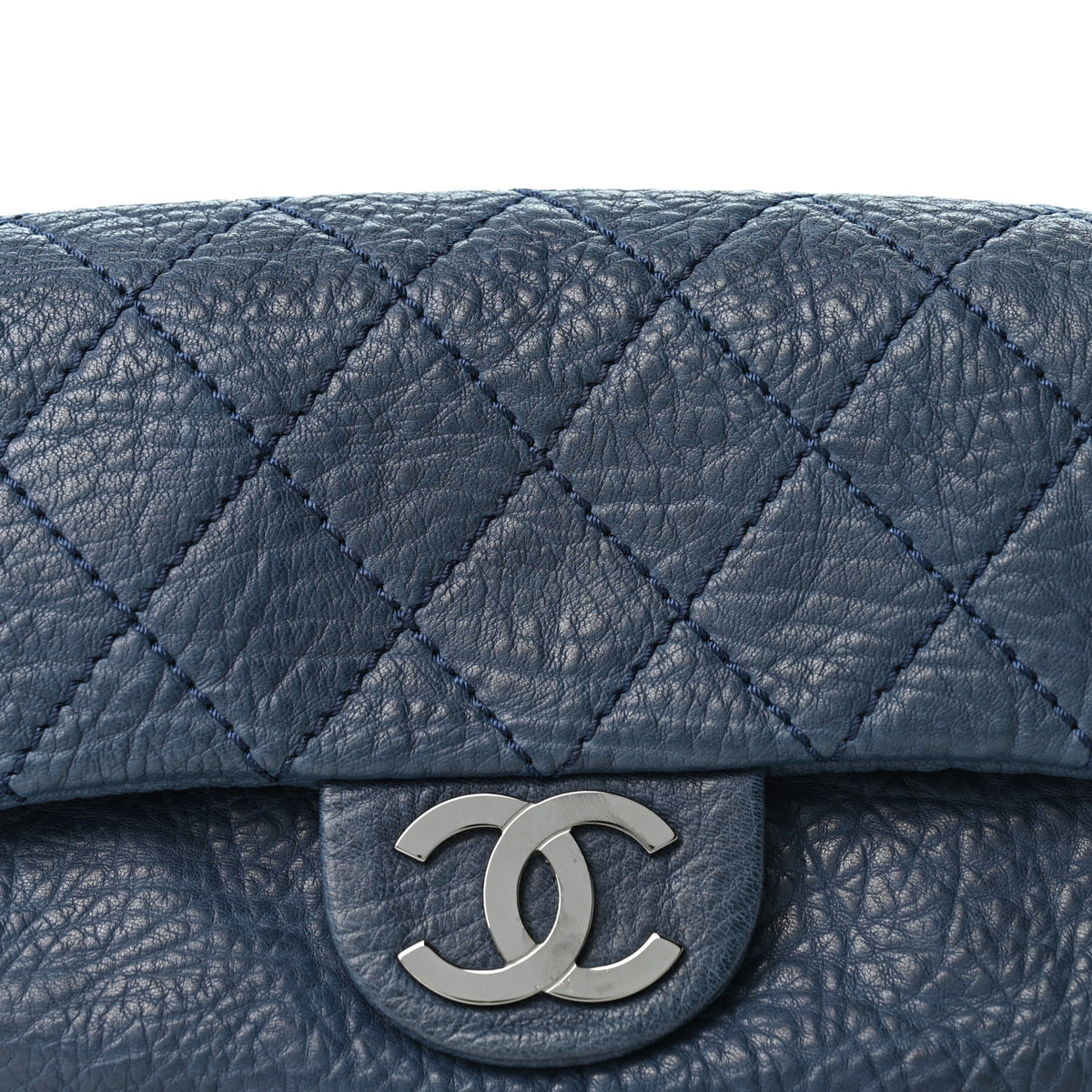 Chanel Distressed Lambskin Small Lady Braid Flap Blue 8 of 11