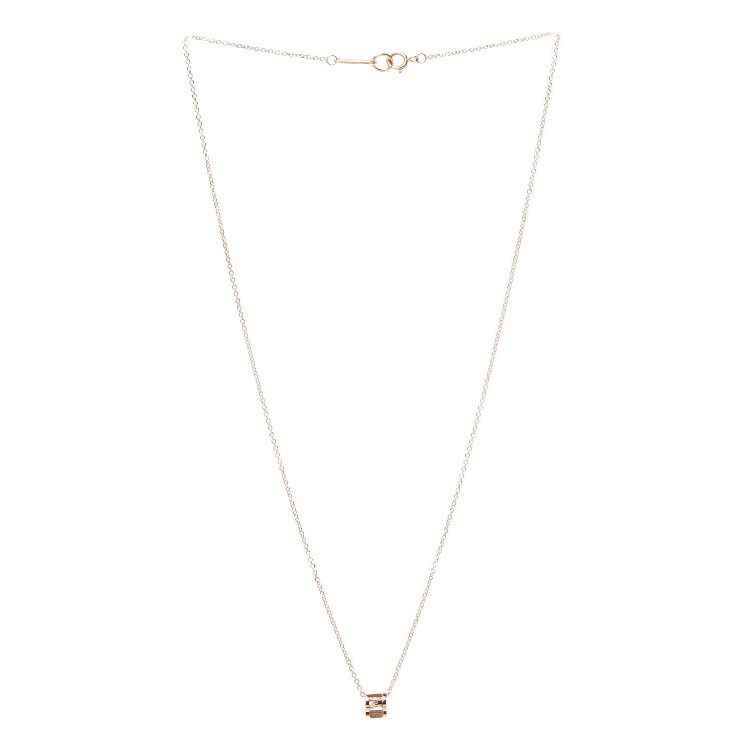 Tiffany 18K Rose Gold Atlas Open Pendant Necklace 3 of 6