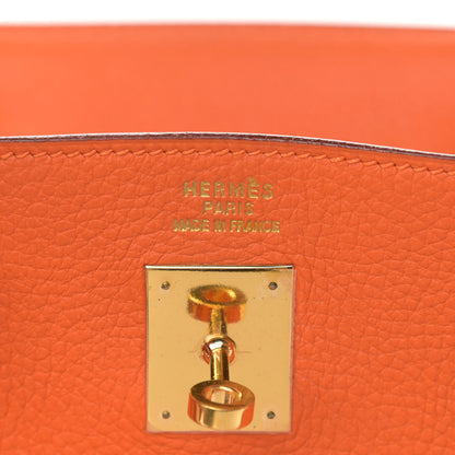 Hermes Taurillon Clemence Birkin 40 Orange 5 of 19