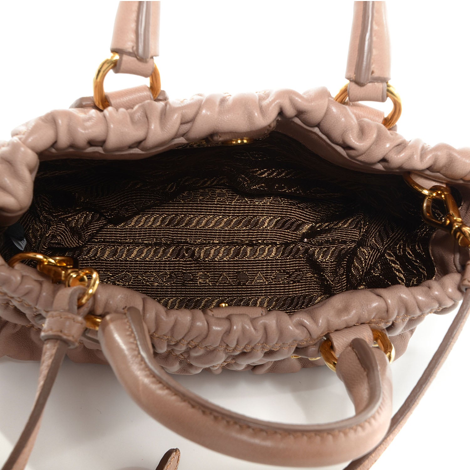 Prada Nappa Gaufre Mini Crossbody Bag Cammeo 6 of 10
