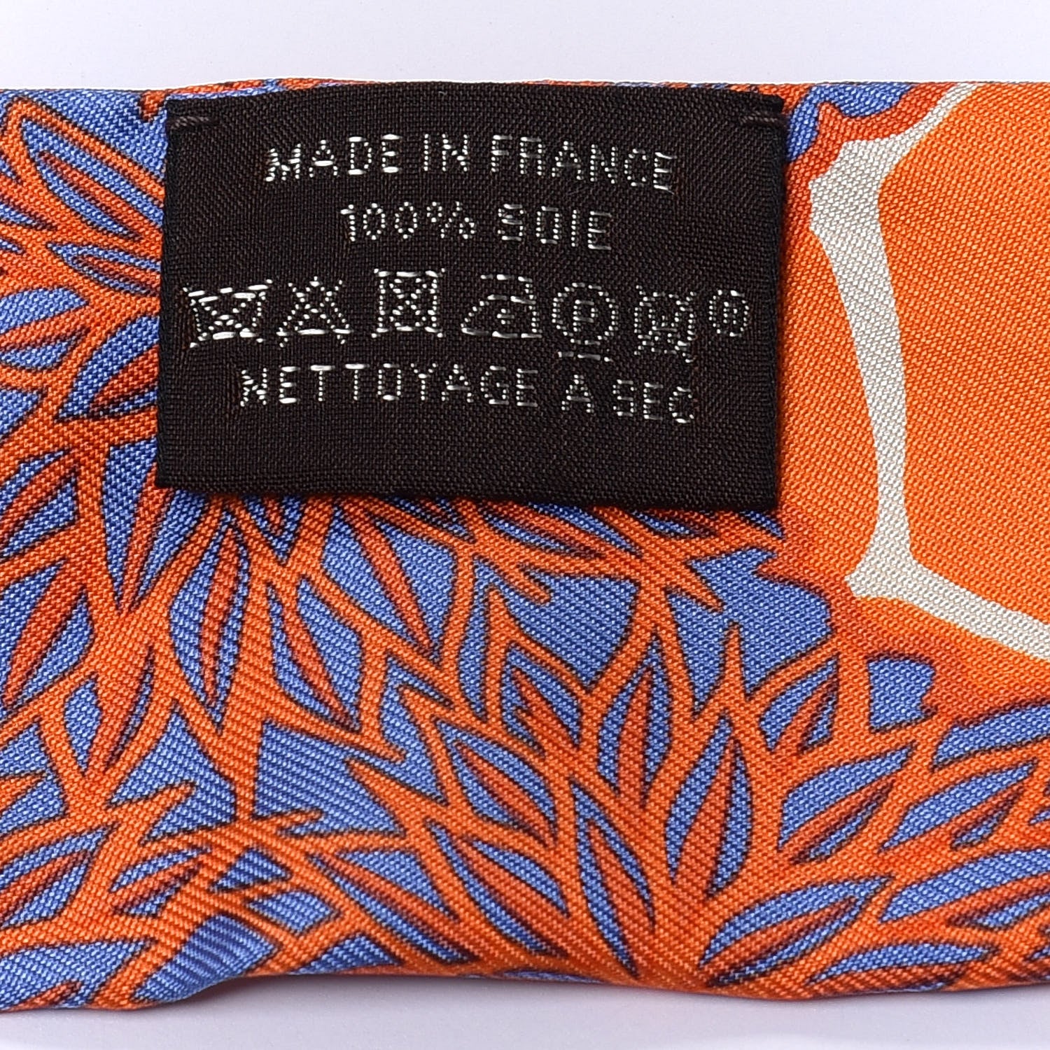 Hermes Silk The Three Graces Twilly Bleu Jean Orange Rouille 4 of 4