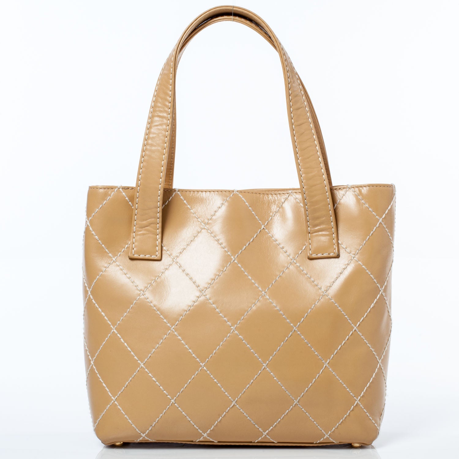 Chanel Leathter Contrast Stitch Small Surpique Tote 4 of 10