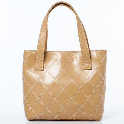 Chanel Leathter Contrast Stitch Small Surpique Tote 4 of 10