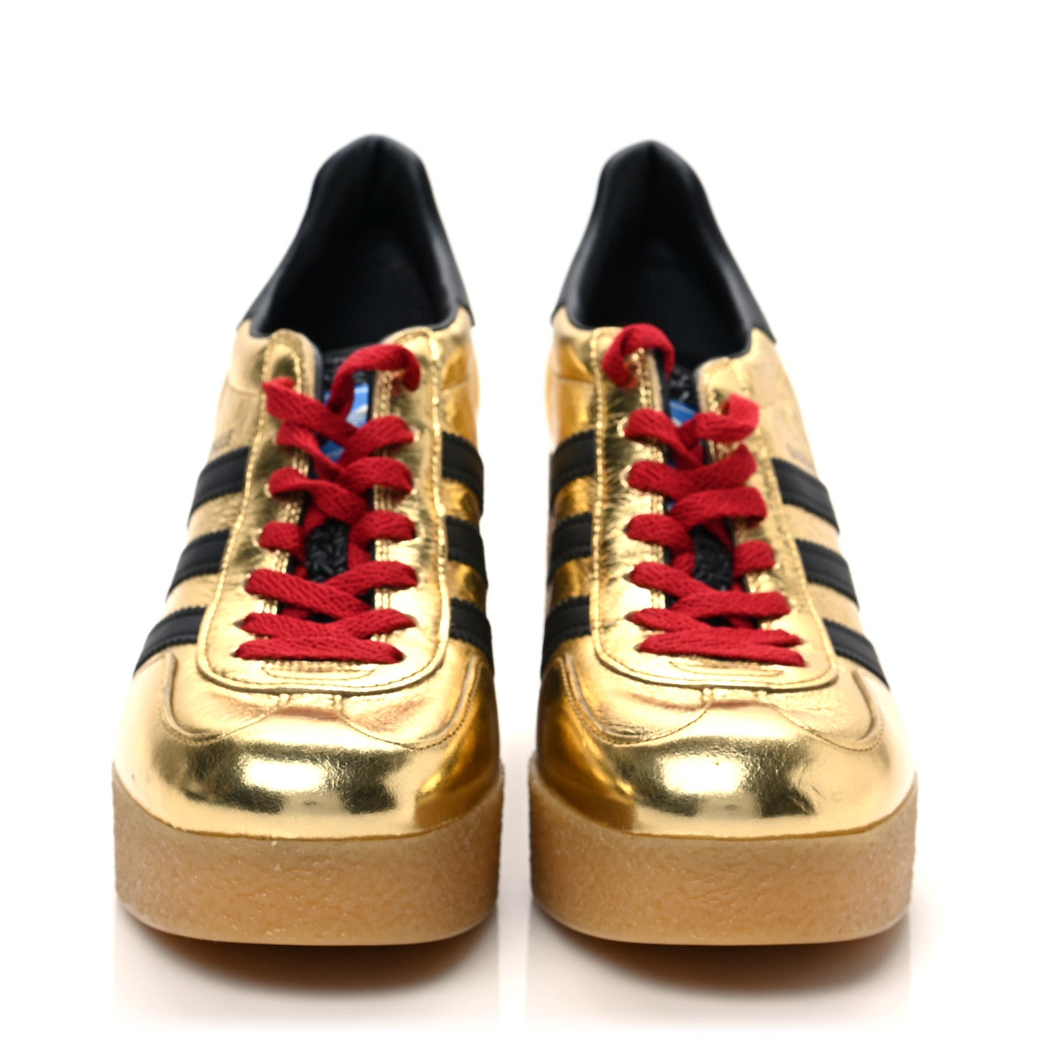 Gucci X ADIDAS Ginza Calfskin Demetra Gazelle Wedge Sneakers 39 King Gold Black 2 of 7
