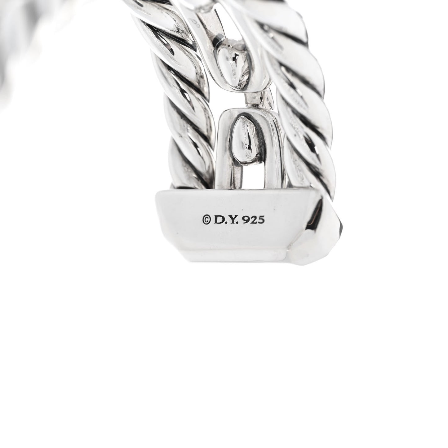 Sterling Silver Diamond Wellesley Link Three-Row Cuff Bracelet
