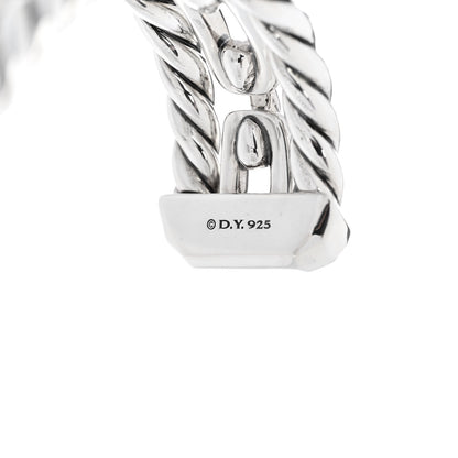 David Yurman Sterling Silver Diamond Wellesley Link Three-Row Cuff Bracelet 4 of 4