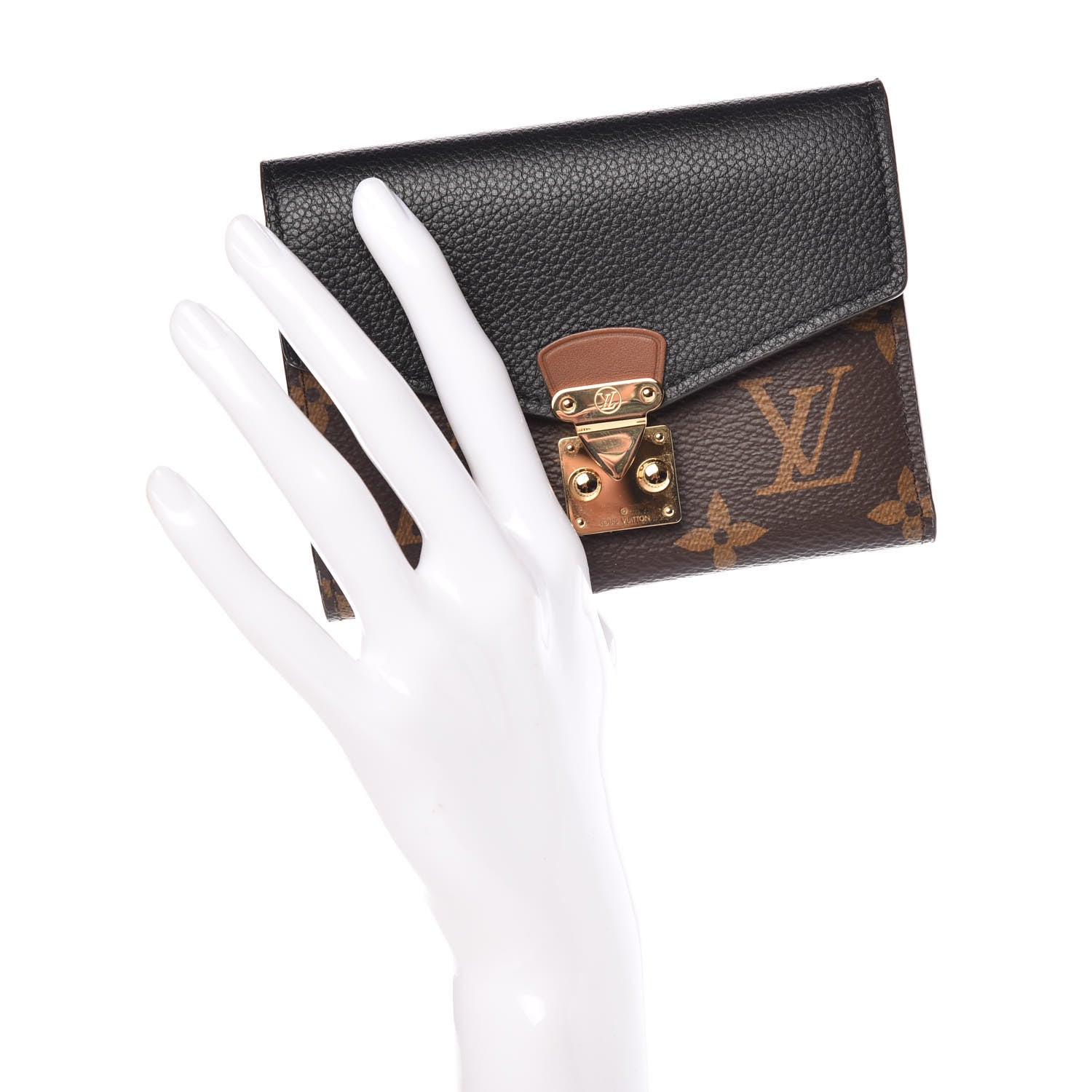 Louis Vuitton Monogram Pallas Compact Wallet NM Black 2 of 8