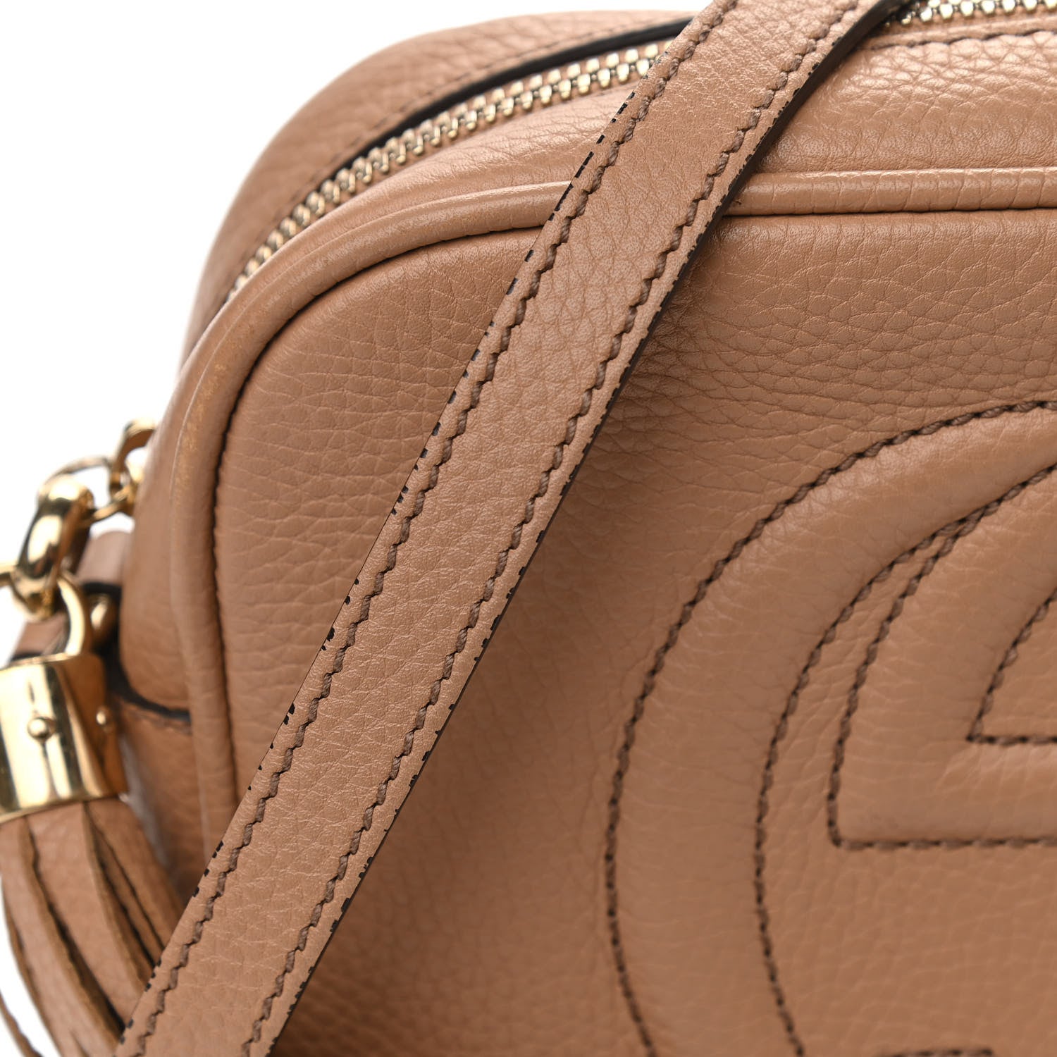 Gucci Pebbled Calfskin Small Soho Disco Bag Camelia 12 of 17
