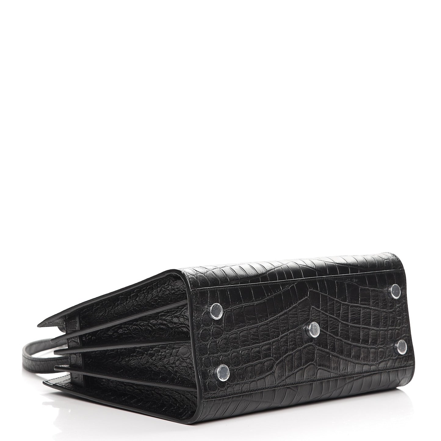 Calfskin Crocodile Embossed Baby Sac De Jour Black