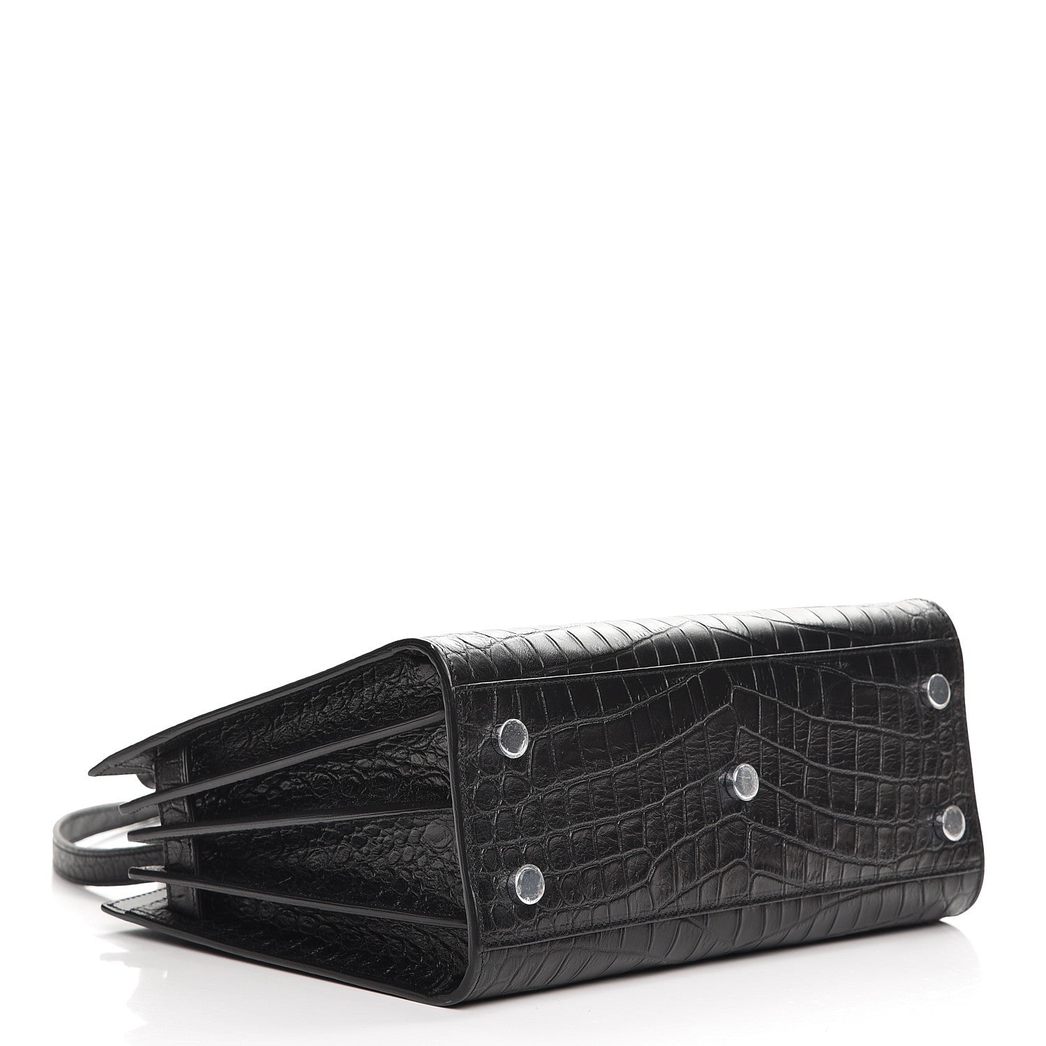 Saint Laurent Calfskin Crocodile Embossed Baby Sac De Jour Black 5 of 9