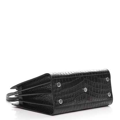 Saint Laurent Calfskin Crocodile Embossed Baby Sac De Jour Black 5 of 9