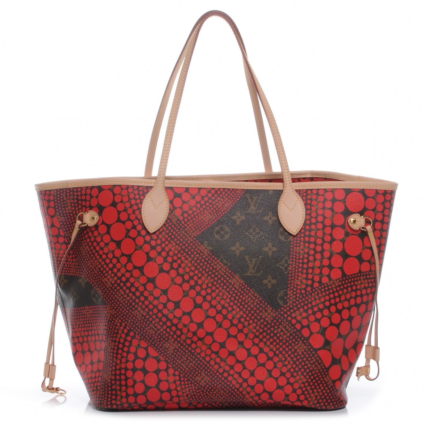 Monogram Kusama Waves Neverfull MM Red