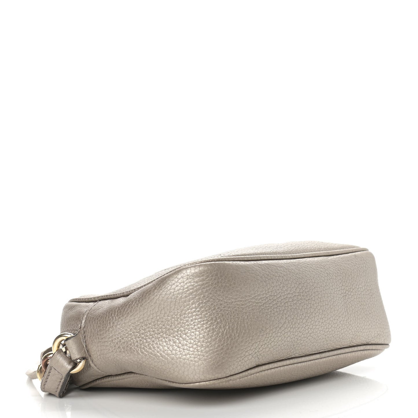 Metallic Pebbled Calfskin Small Soho Disco Bag Golden Beige