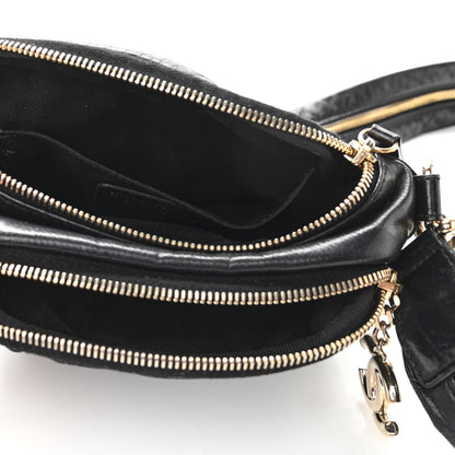 Chanel Lambskin Jersey Scales Zipper Shoulder Bag Black 5 of 10