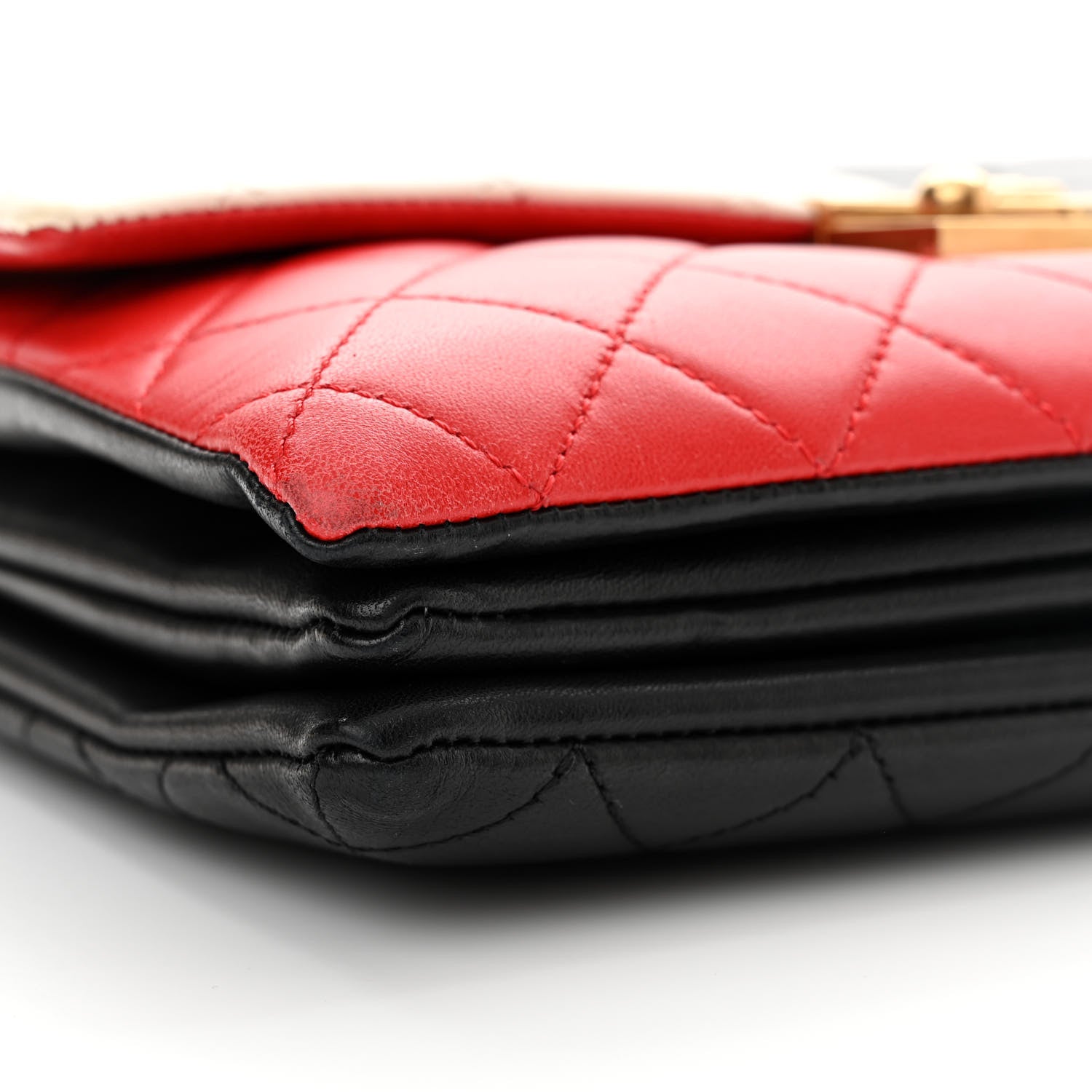Chanel Lambskin Quilted Colorblock Pagoda Flap Black White Red Navy 9 of 15