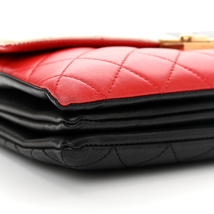Chanel Lambskin Quilted Colorblock Pagoda Flap Black White Red Navy 9 of 15