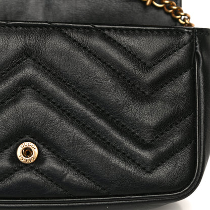 Gucci Calfskin Matelasse Super Mini GG Marmont Shoulder Bag Black 17 of 21