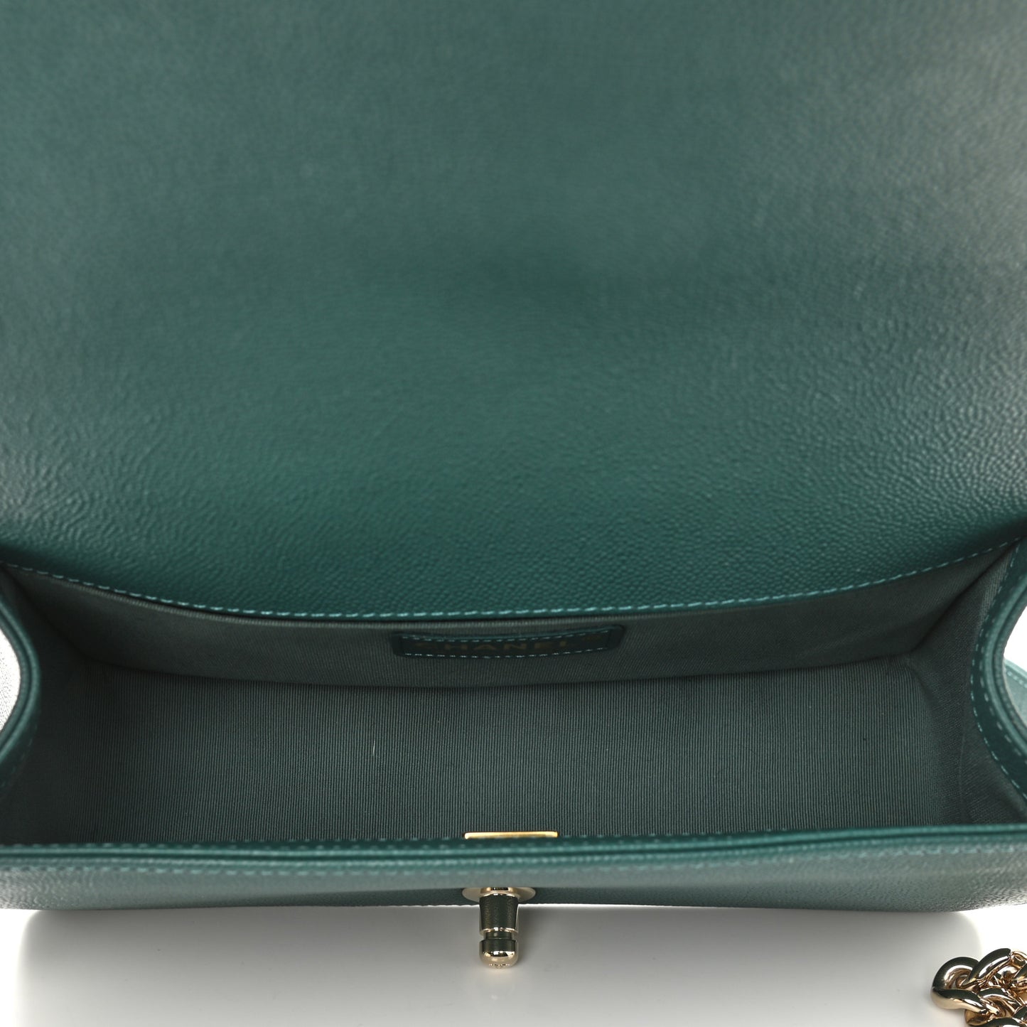 Caviar Quilted Medium Boy Flap Dark Green