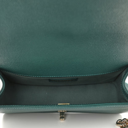 Chanel Caviar Quilted Medium Boy Flap Dark Green 5 of 9
